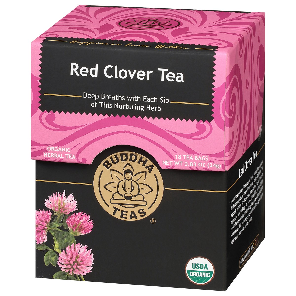slide 2 of 4, Buddha Teas Organic Red Clover Herbal Tea 18 Tea Bags, 18 ct