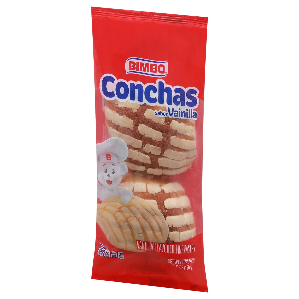 slide 4 of 14, Bimbo Conchas Vanilla Fine Pastry, 2  count, 4.23 oz, 2 ct