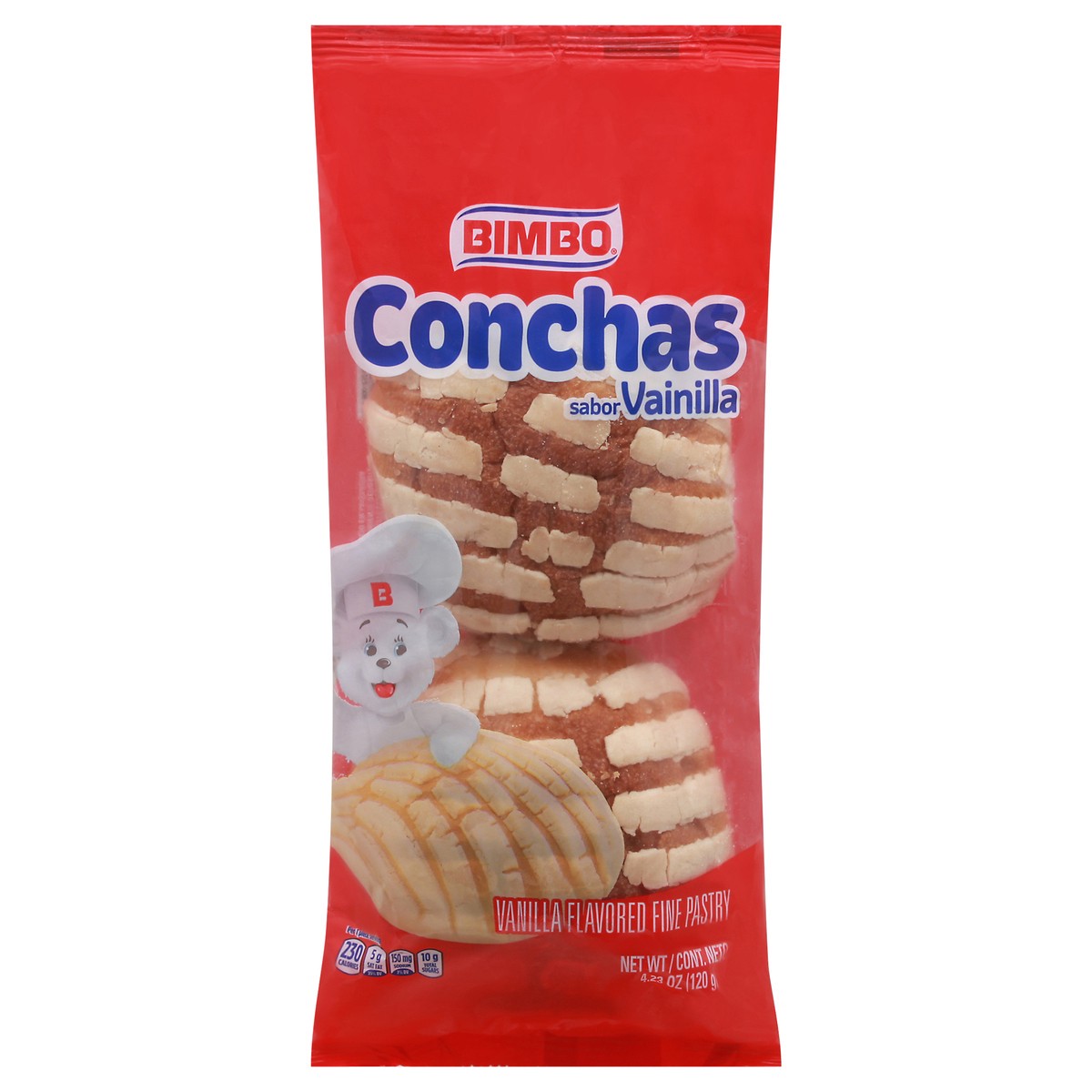 slide 8 of 14, Bimbo Conchas Vanilla Fine Pastry, 2  count, 4.23 oz, 2 ct