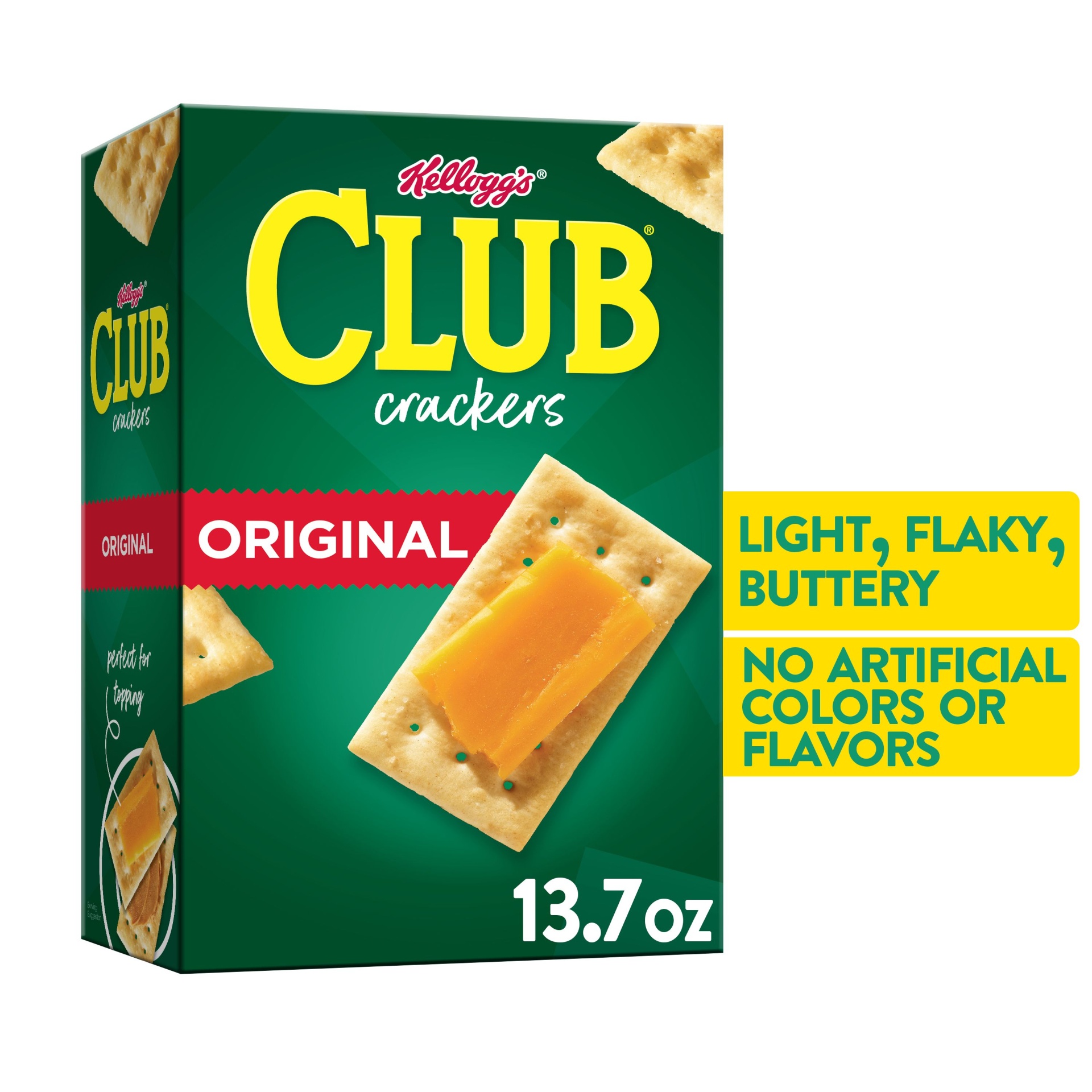slide 1 of 7, Kellogg's Club Crackers, Snack Crackers, Party Snacks, Original, 13.7 oz