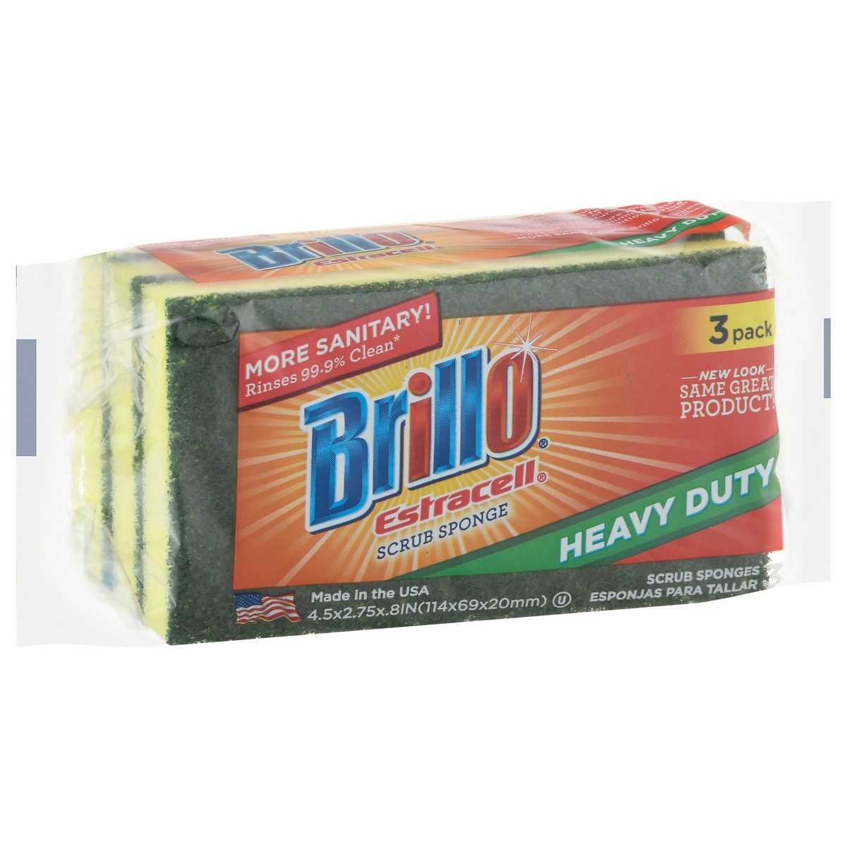 slide 4 of 9, Brillo Estracell Heavy Duty Scrub Sponge, 1 ct