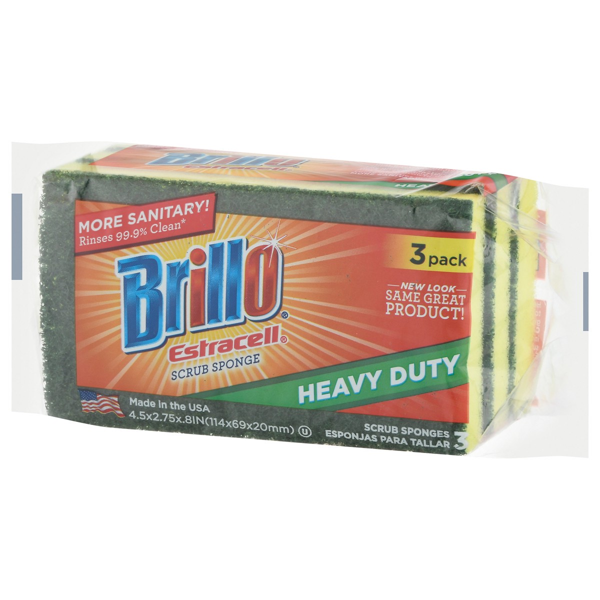 slide 5 of 9, Brillo Estracell Heavy Duty Scrub Sponge, 1 ct