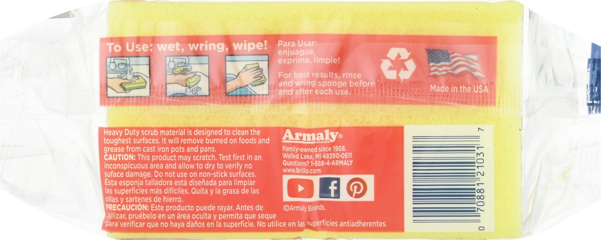 slide 6 of 9, Brillo Estracell Heavy Duty Scrub Sponge, 1 ct