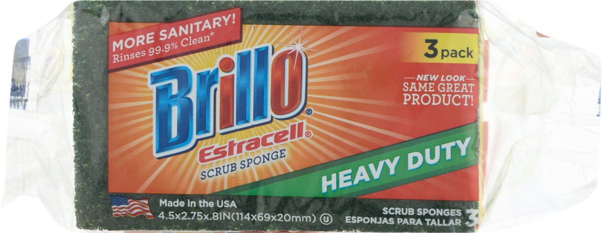 slide 7 of 9, Brillo Estracell Heavy Duty Scrub Sponge, 1 ct