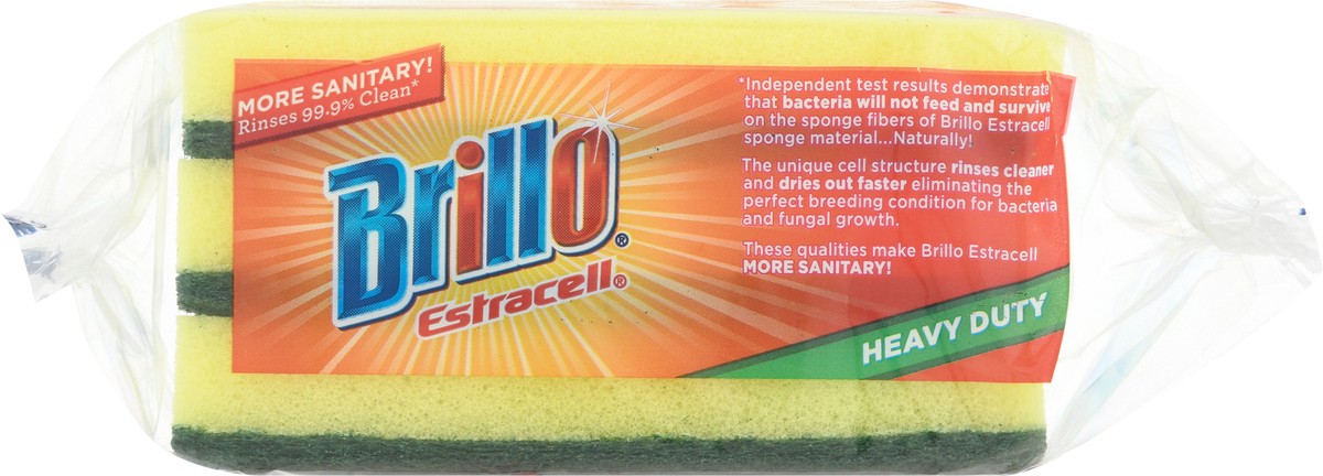 slide 3 of 9, Brillo Estracell Heavy Duty Scrub Sponge, 1 ct