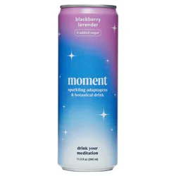Moment Blackberry Lavender Sparkling Adaptogens & Botanical Drink 11.5 fl oz