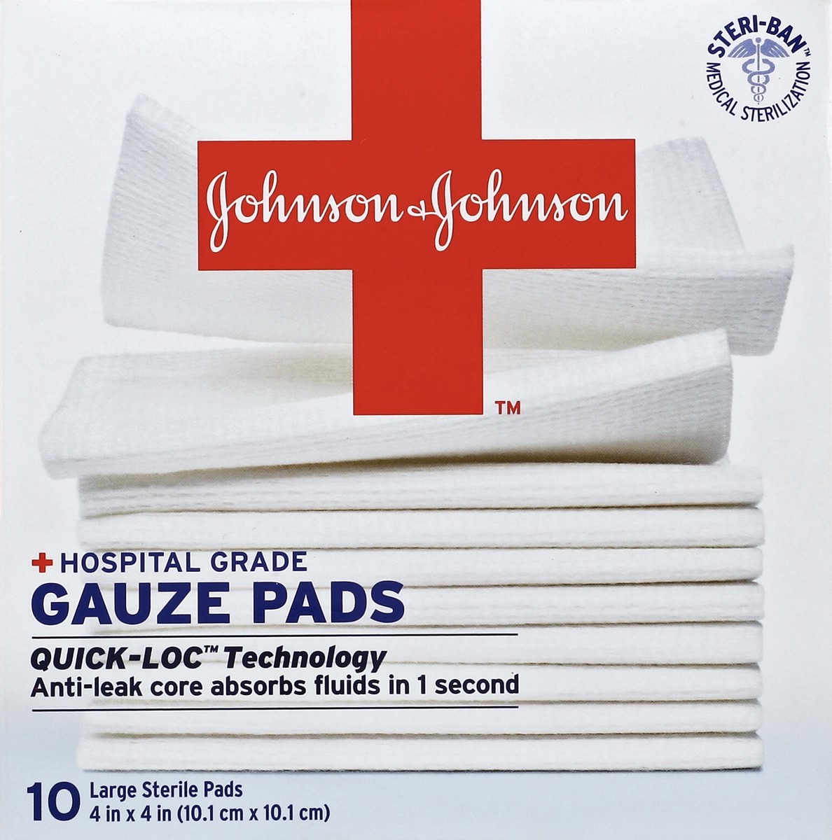 slide 1 of 8, Johnson & Johnson Gauze Pads 10 ea, 10 ct