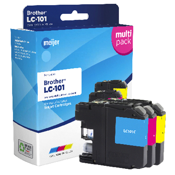 slide 1 of 1, Meijer Brand Remanufacture Ink Cartridge, Replacement for Brother LC-101, 1 ct