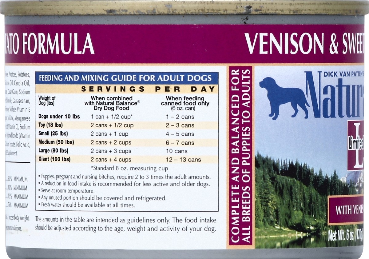 slide 3 of 6, Natural Balance Limited Ingredient Diets Venison & Sweet Potato Formula Canned Dog Food, 13 oz