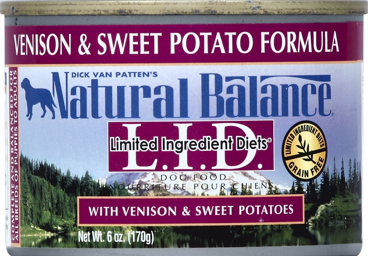 slide 5 of 6, Natural Balance Limited Ingredient Diets Venison & Sweet Potato Formula Canned Dog Food, 13 oz