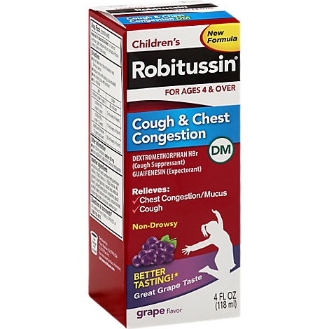 slide 1 of 1, Robitussin Childrens Robitussin Cough & Chest Congestion Dm, 4 fl oz