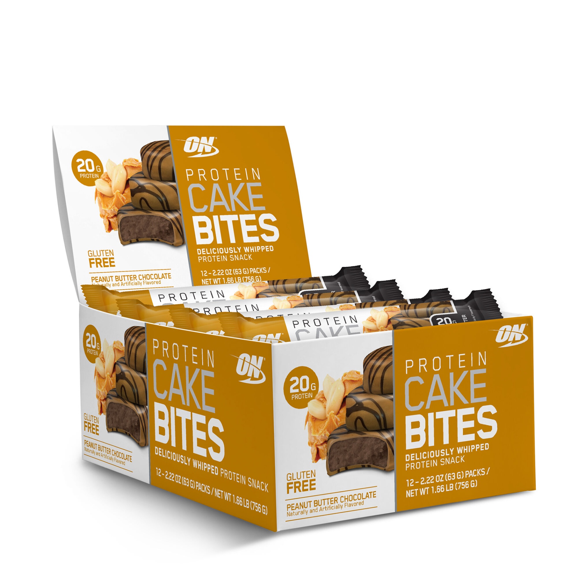 slide 1 of 1, Optimum Nutrition Protein Cake Bites - Peanut Butter Chocolate, 12 ct