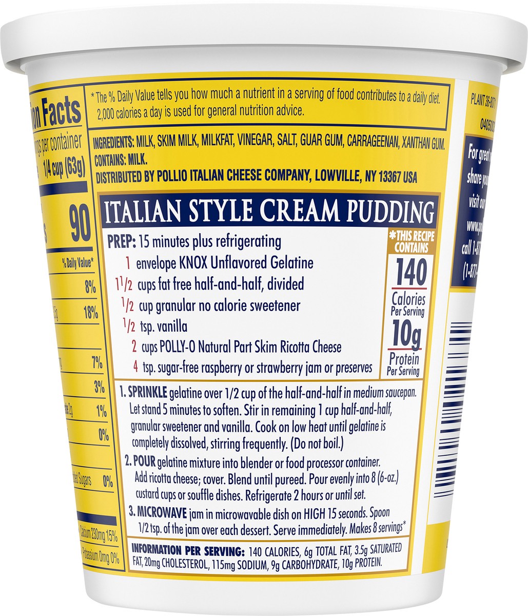 slide 9 of 11, Polly-O Part-Skim Ricotta Cheese, 15 oz Tub, 15 oz