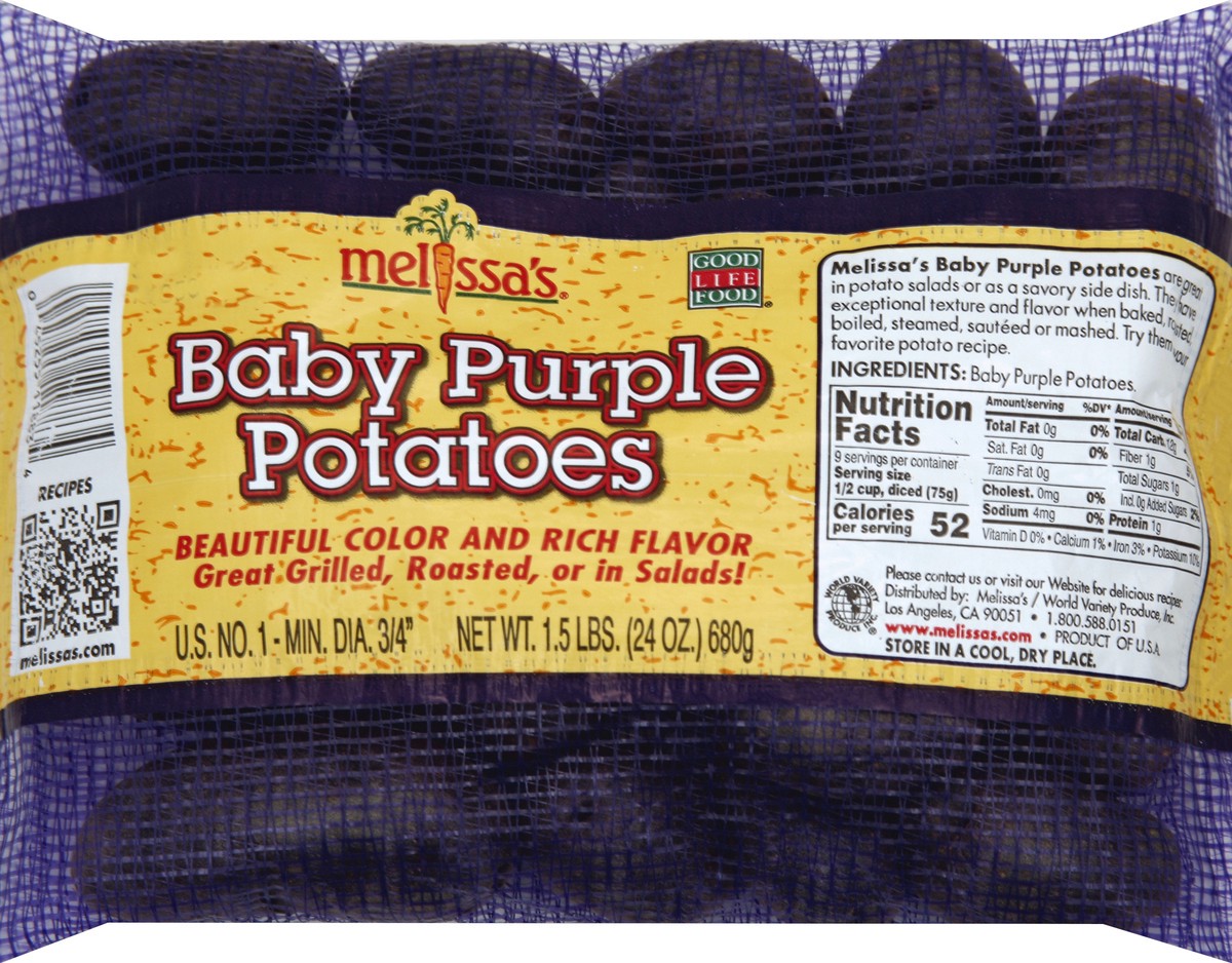 slide 1 of 6, Melissa's Baby Purple Potatoes, 1.5 lb