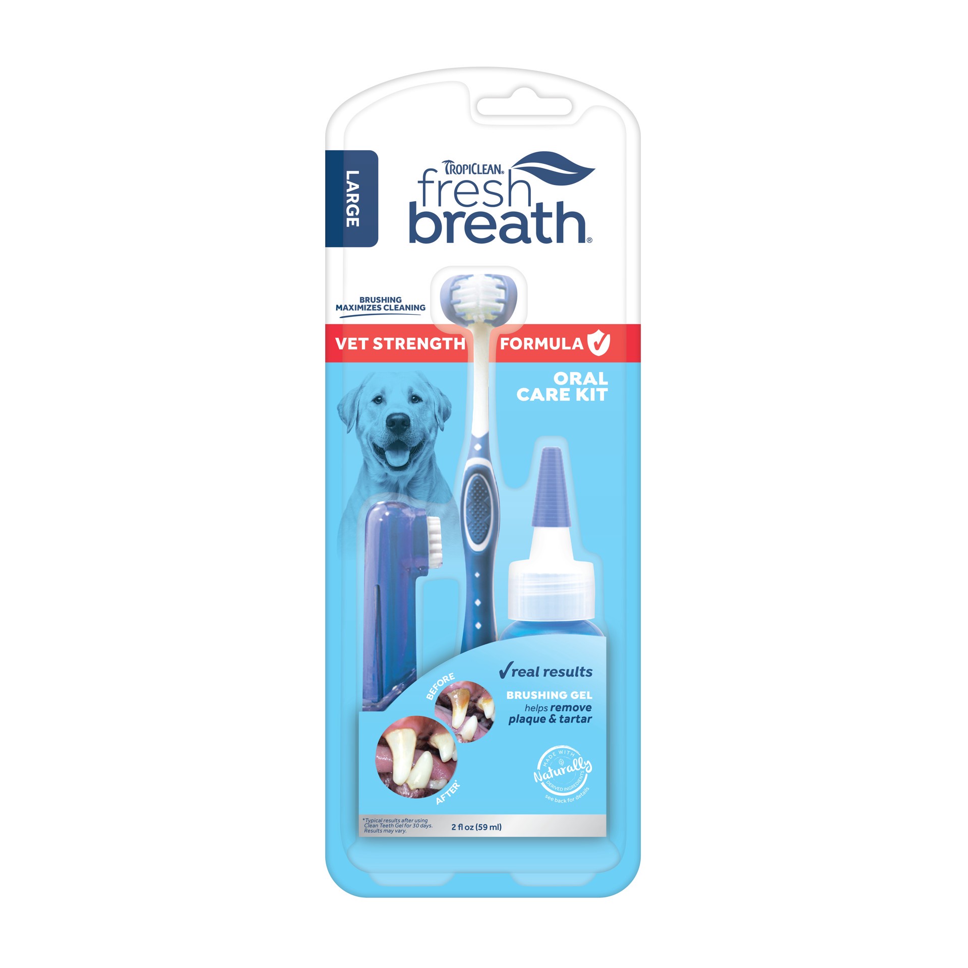 slide 1 of 3, TropiClean Fresh Breath Certified Wellness Collection Vet Strength Oral Care Kit for Large Dogs, 2 oz