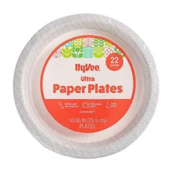 Hy-Vee 10" Ultra Paper Plates, 22 Count