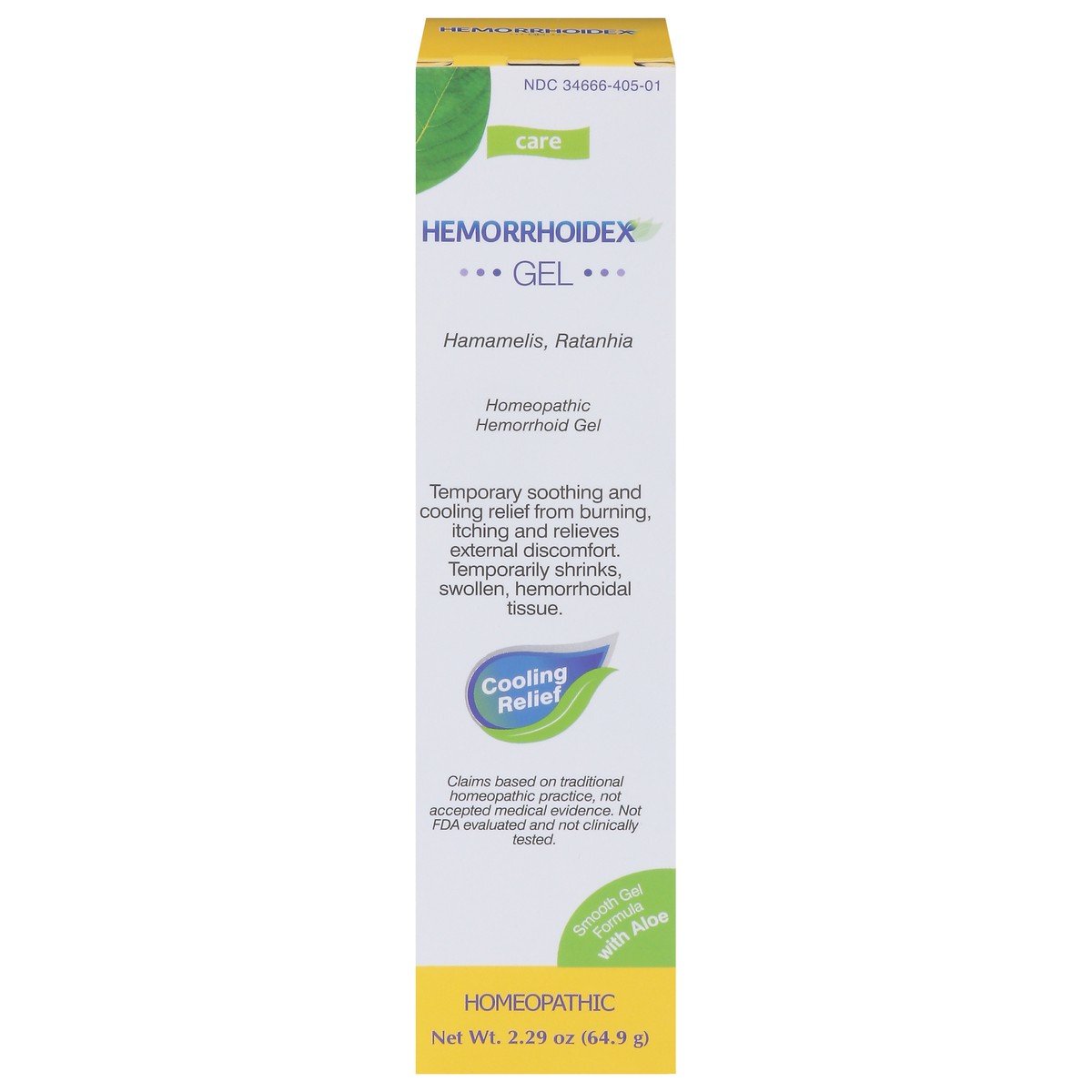 slide 1 of 9, Hemorrhoidex Homeopathic Hemorrhoid Gel 2.29 oz, 2.29 oz