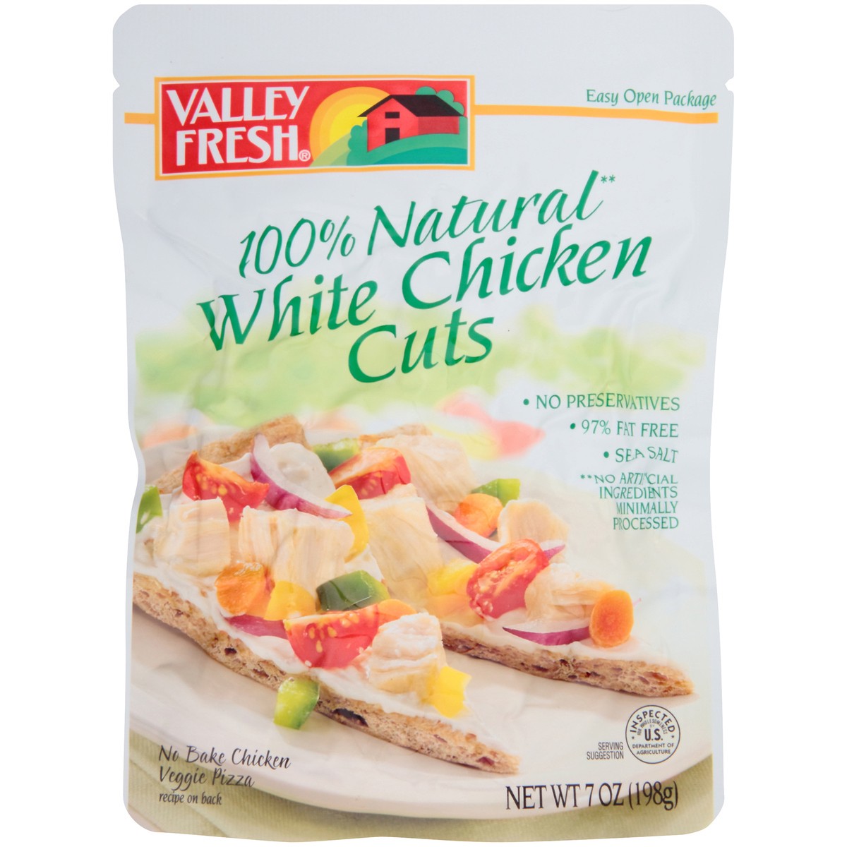 slide 1 of 7, VALLEY FRESH 100% Natural White Chicken Cuts 7 oz. Pouch, 1 ct