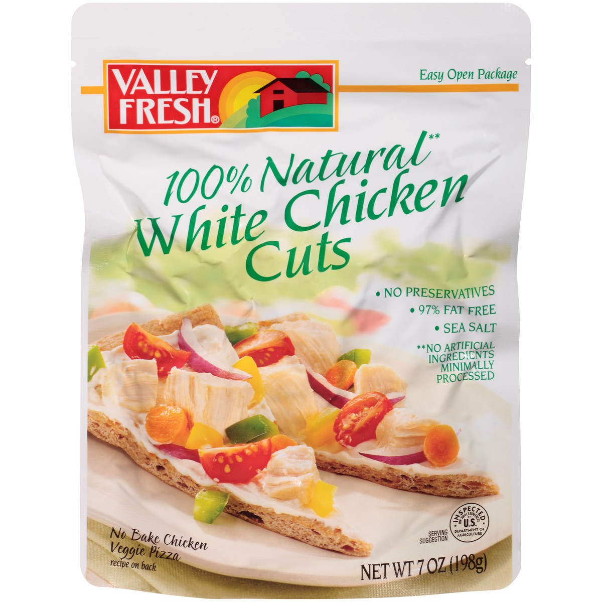 slide 1 of 7, Valley Fresh 100% Natural White Chicken Cuts, 7 oz