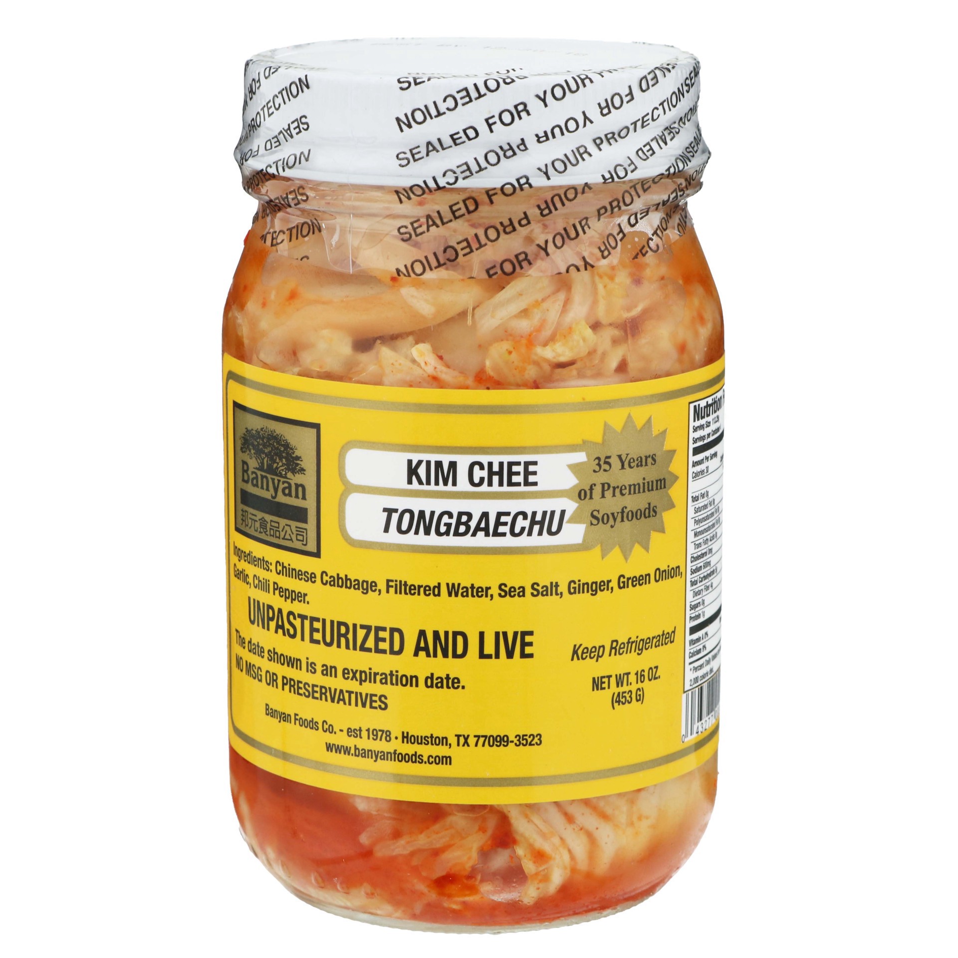 slide 1 of 1, Banyan Foods Kim Chee Tongbaechu, 16 oz