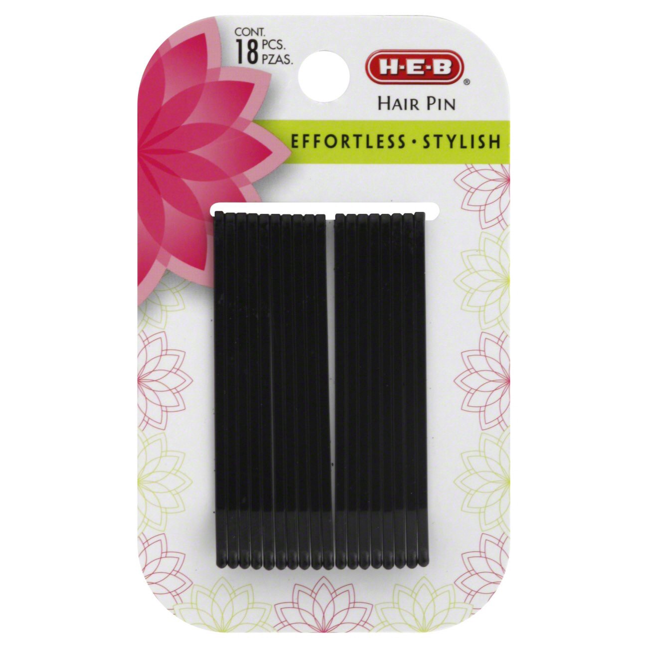 slide 1 of 1, H-E-B Large Black Hair Pins, 18 ct