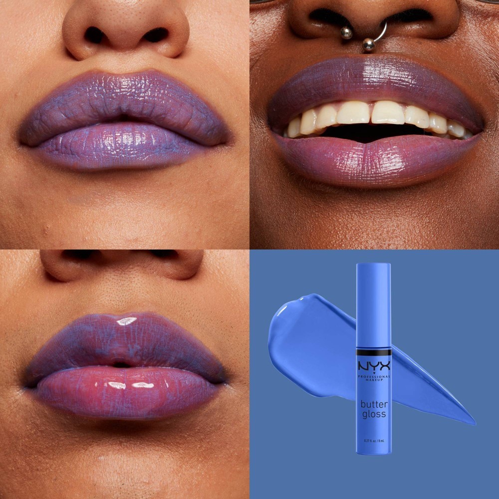 slide 4 of 8, NYX Professional Makeup Butter Lip Gloss - 44 Blueberry Tart - 0.27 fl oz, 0.32 oz