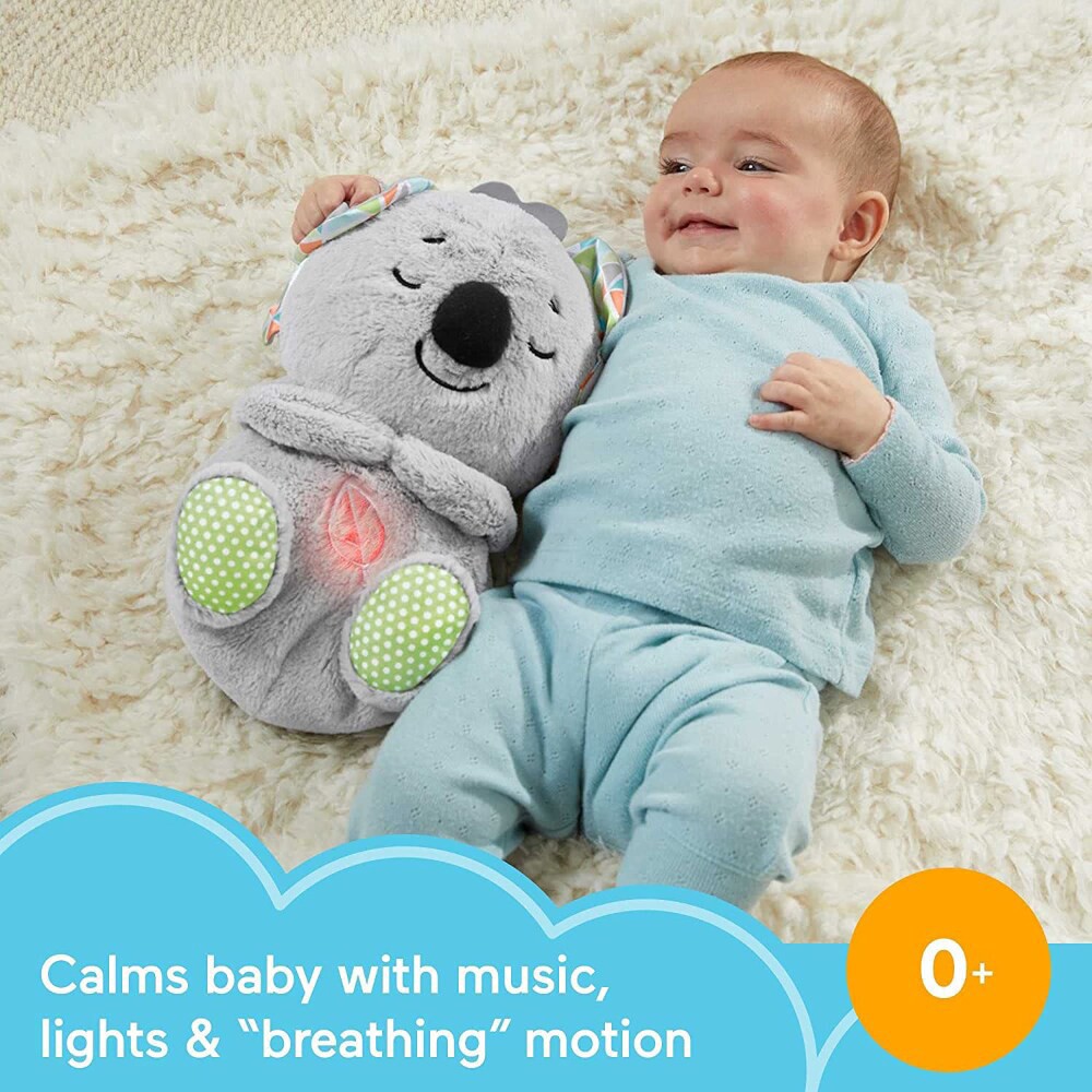 slide 4 of 5, Fisher-Price Soothe 'N Snuggle Koala, Musical Plush Baby Toy With Realistic Breathing Motion, 1 ct
