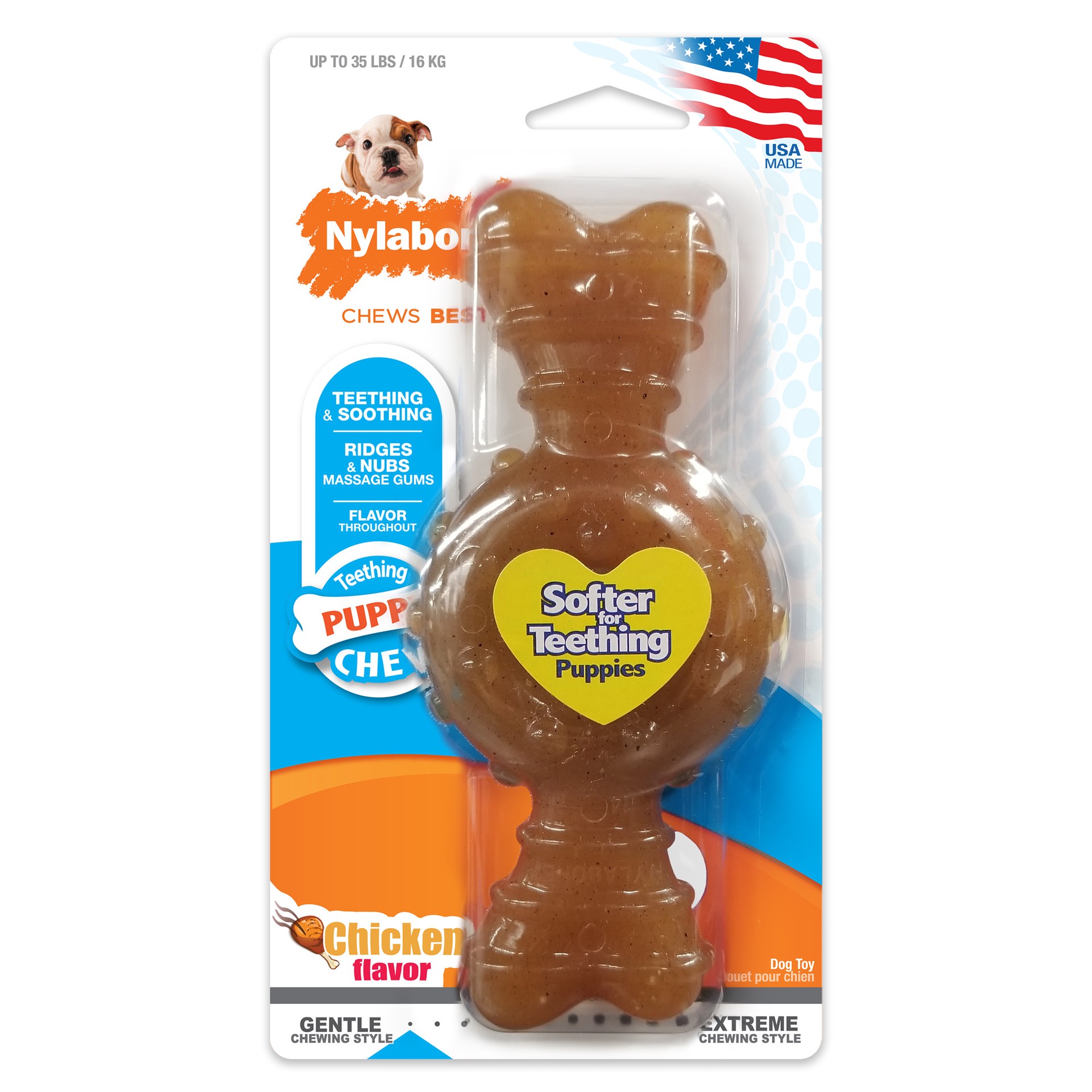 slide 1 of 9, Nylabone Puppy Chew Chic Wolf, 1 ct