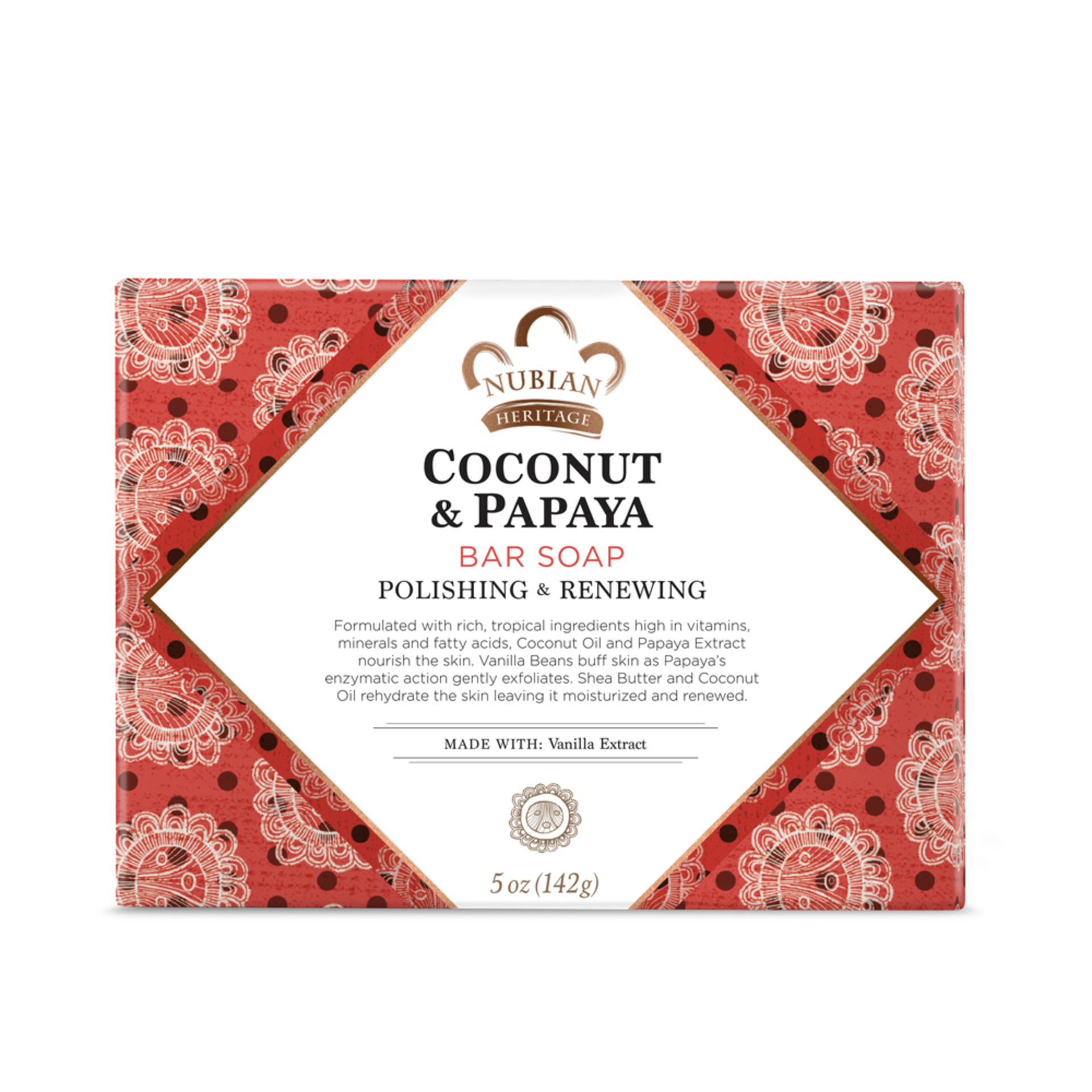 slide 1 of 2, Nubian Heritage Nubian Papaya Soap Bar Coconut, 5 oz