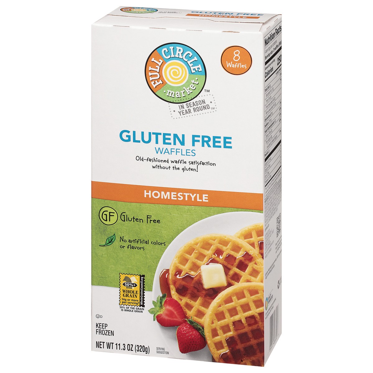 slide 4 of 4, Full Circle Gluten Free Homestyle Waffles 8Ct, 8 ct