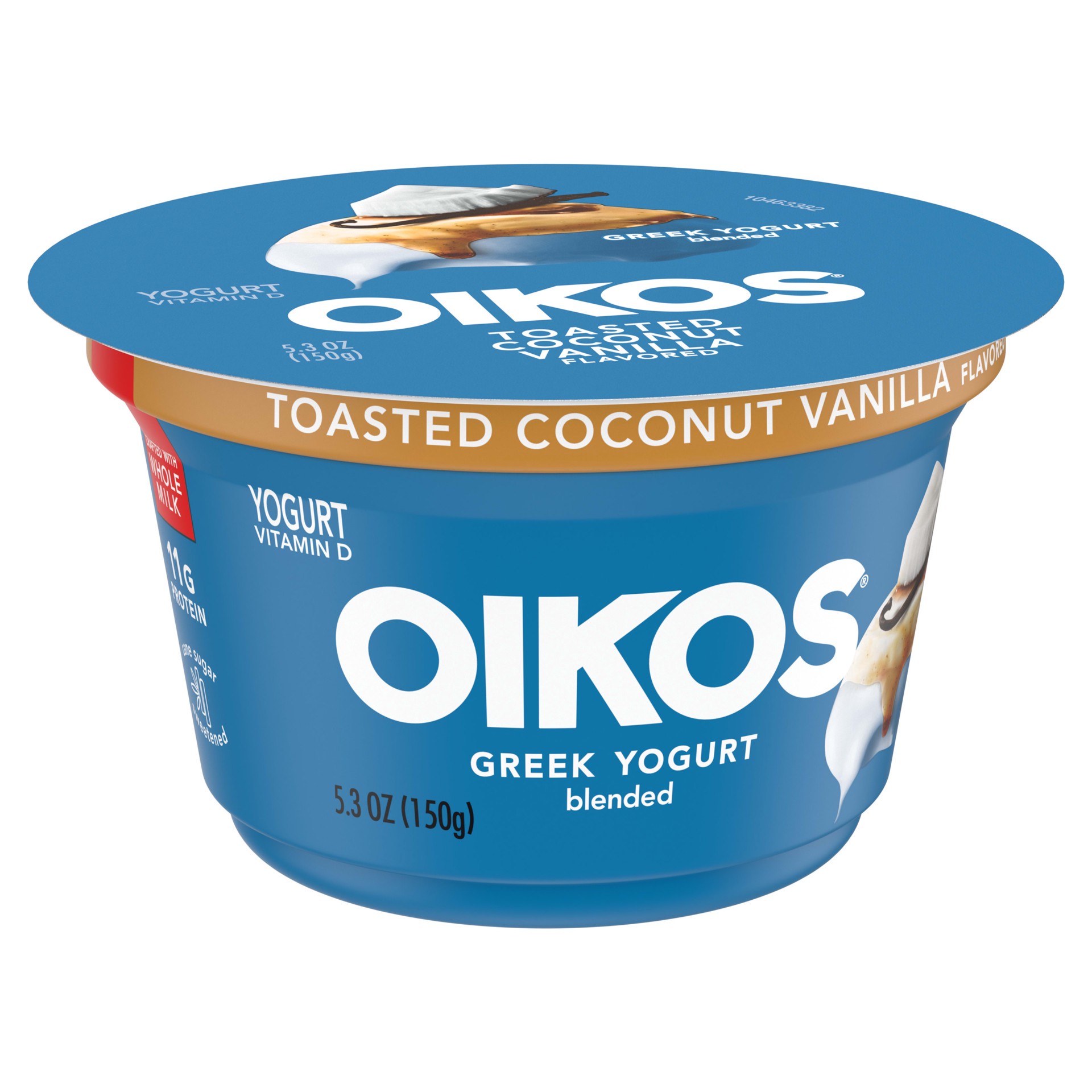 slide 2 of 5, Oikos Whole Milk Greek Yogurt, Toasted Coconut Vanilla, 5.3 oz., 5.3 oz