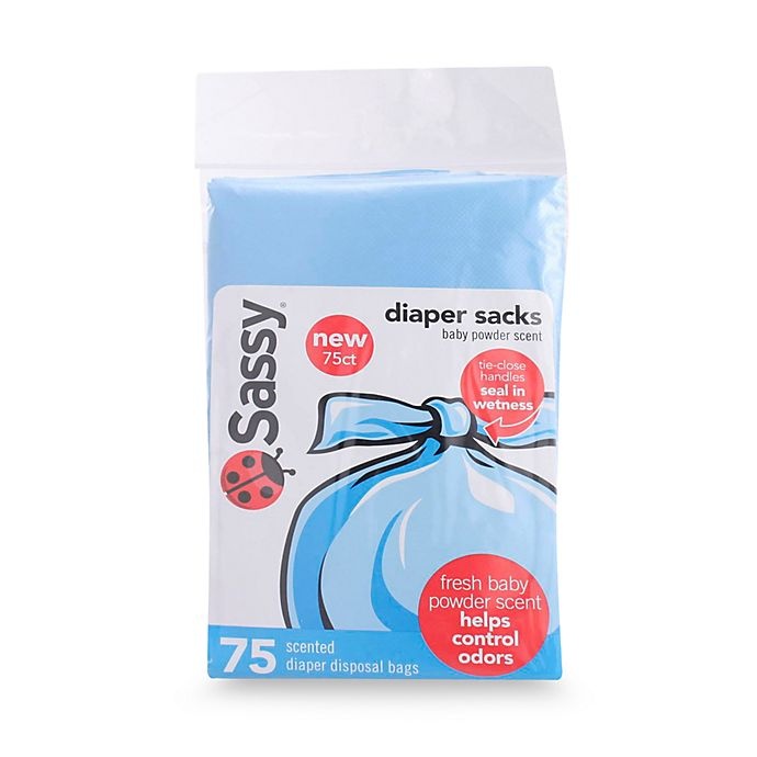 Sassy 100 DISPOSABLE DIAPER SACKS BAGS Baby Powder Scent TIE-CLOSE Control Odors 