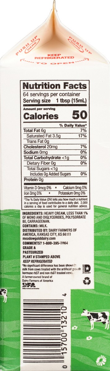 slide 10 of 13, Meadow Gold Heavy Whipping Cream 1 qt Carton, 1 qt