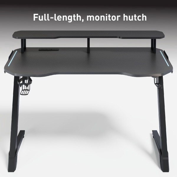 slide 10 of 10, RS Gaming™ Venno 2.0 RGB Gaming Computer Desk with Hutch & Integrated Power, Black, BIFMA Compliant, 1 ct