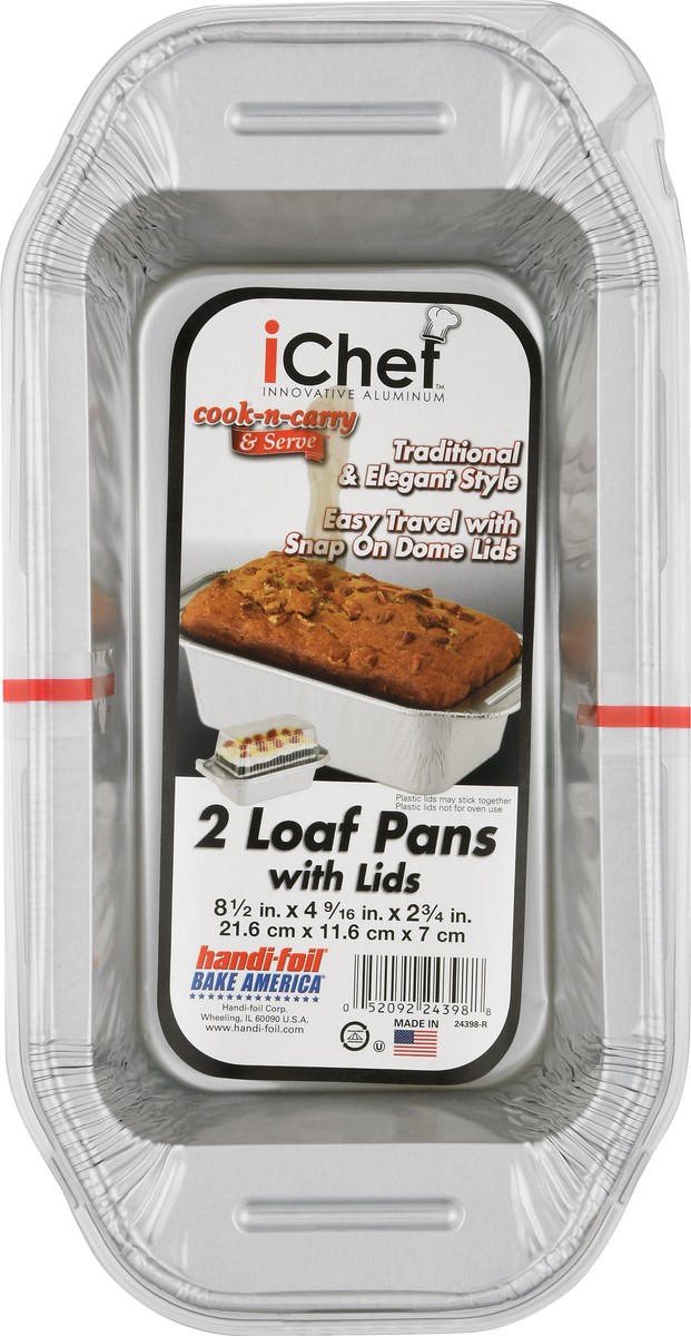 slide 1 of 11, Handi-Foil iChef Loaf Pans with Lids 2 Each, 2 ct