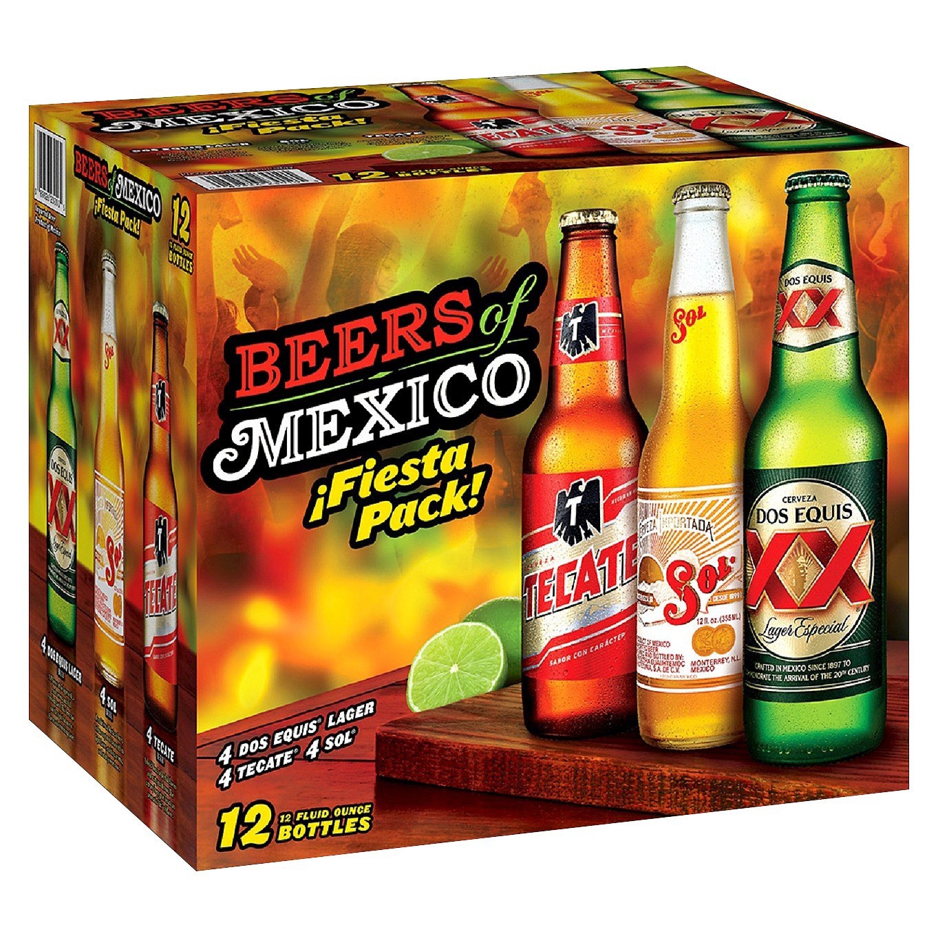 slide 1 of 1, Beers of Mexico Fiesta Pack Bottles, 12 ct; 12 oz