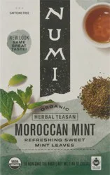 Numi Organic Caffeine Free Moroccan Mint Herbal Tea Bags - 18 ea