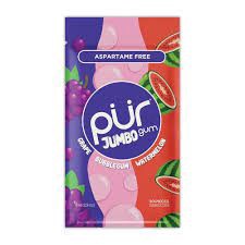 slide 1 of 1, Pur Gum Jumbo Gum Grape Bubbblegum Watermelon, 2.9 oz
