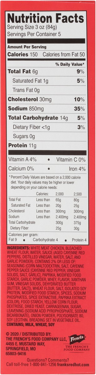 slide 10 of 11, Frank's RedHot Frozen Chicken Bites - Original, 15 oz