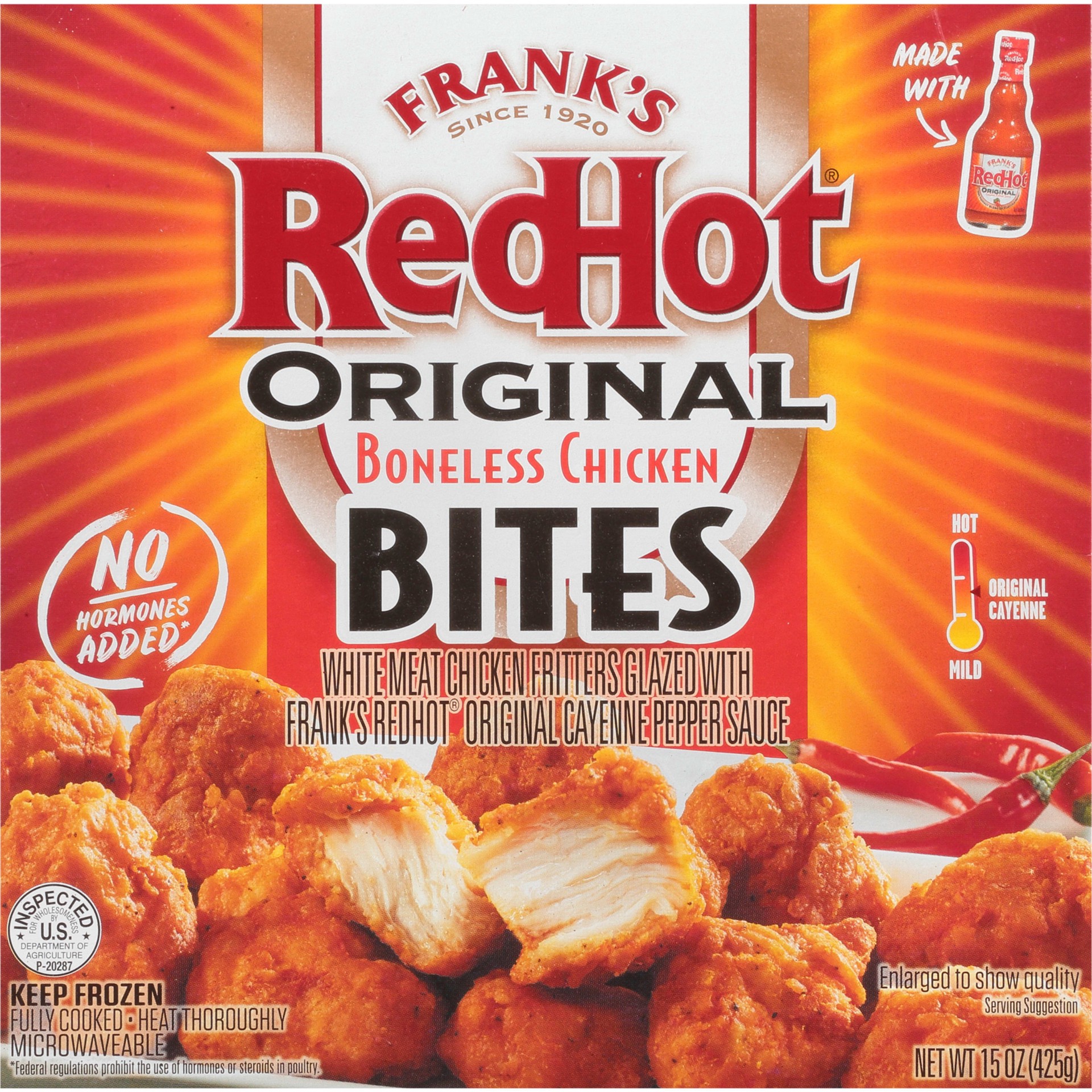 slide 1 of 11, Frank's RedHot Frozen Chicken Bites - Original, 15 oz