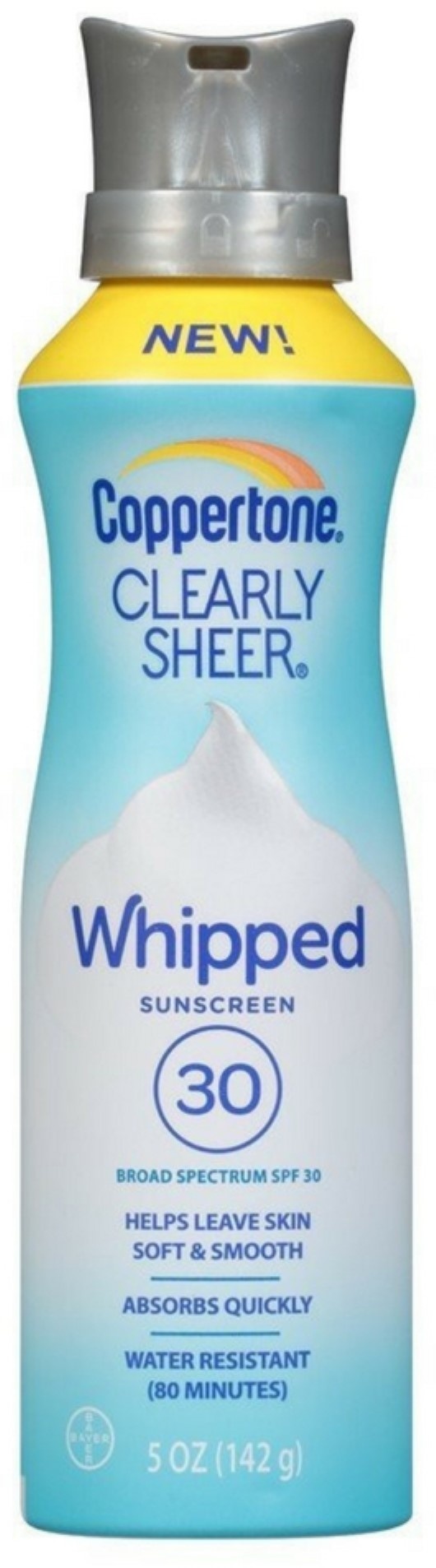 slide 1 of 1, Coppertone Clearly Sheer Whipped Sunscreen SPF 30, 5 fl oz