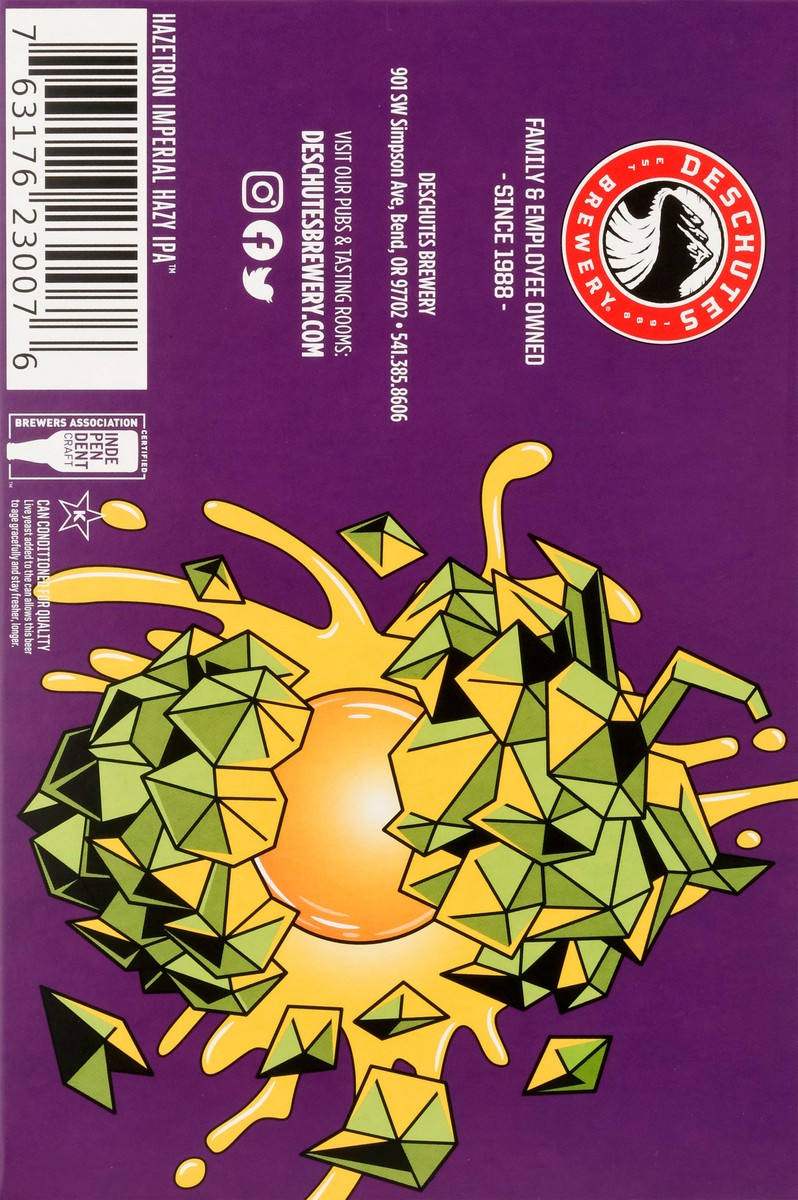 slide 3 of 9, Deschutes Imperial Hazy IPA Haze Tron Beer 6 - 12 fl oz Cans, 6 ct; 12 oz