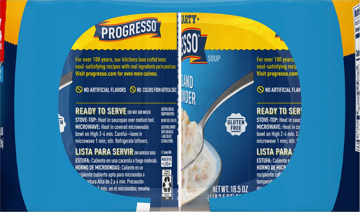 slide 7 of 9, Progresso Rich & Hearty, New England Clam Chowder Soup, 18.5 oz., 4 Pack, 4 ct