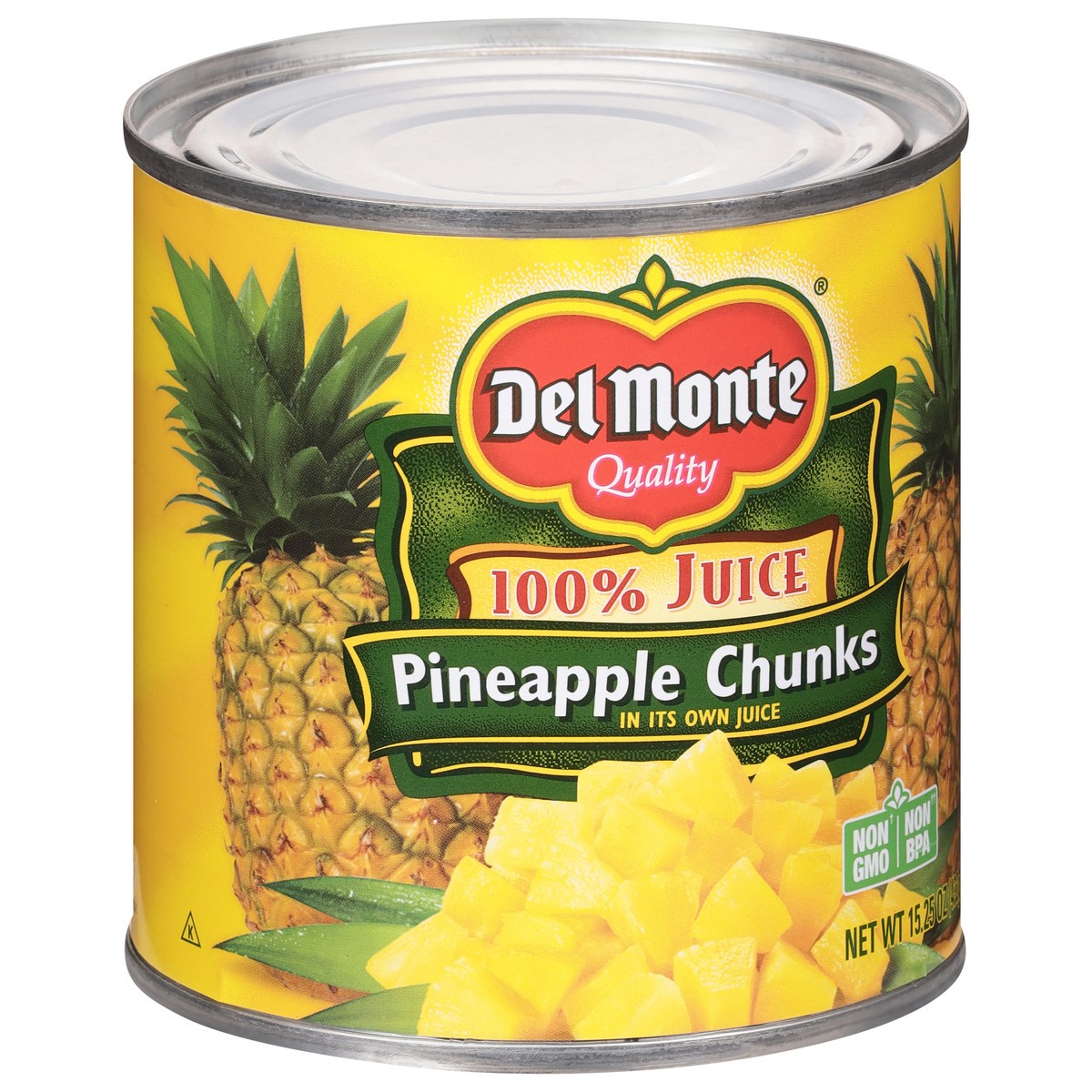 slide 5 of 9, Del Monte Pineapple Chunks In 100% Juice (Can), 15.25 oz