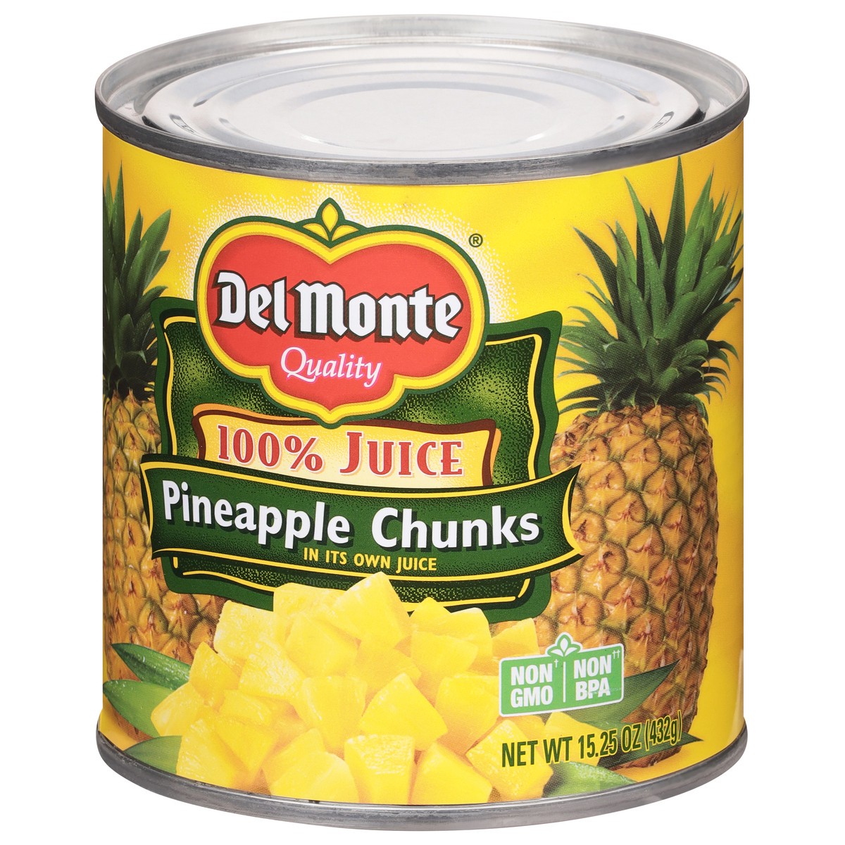 slide 6 of 9, Del Monte Pineapple Chunks In 100% Juice (Can), 15.25 oz