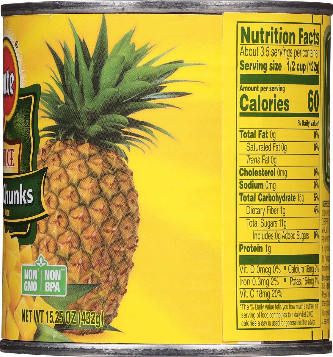 slide 9 of 9, Del Monte Pineapple Chunks In 100% Juice (Can), 15.25 oz