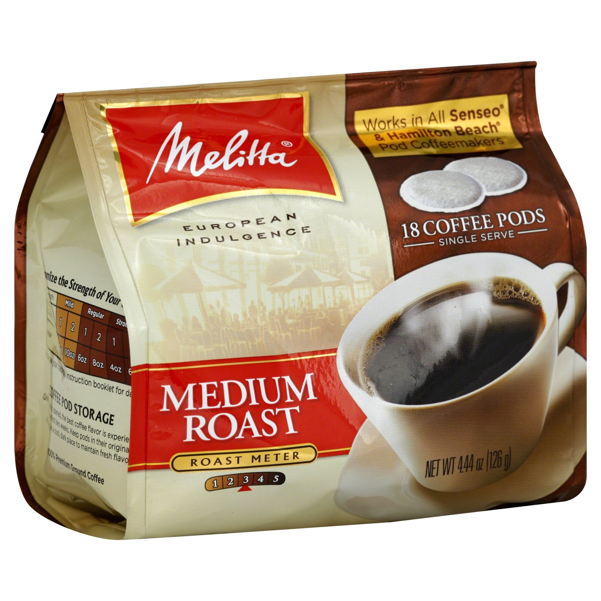 slide 1 of 1, Melitta Medium Roast Coffee Pods For Senseo & Hamilton Beach Pod Brewers, 18 ct; 4.44 oz