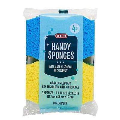 slide 1 of 1, H-E-B Handy Sponge, 4 ct