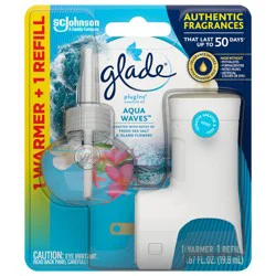 Glade PlugIns Scented Oil Starter Kit, Air Freshener, Aqua Waves, 1.34 oz