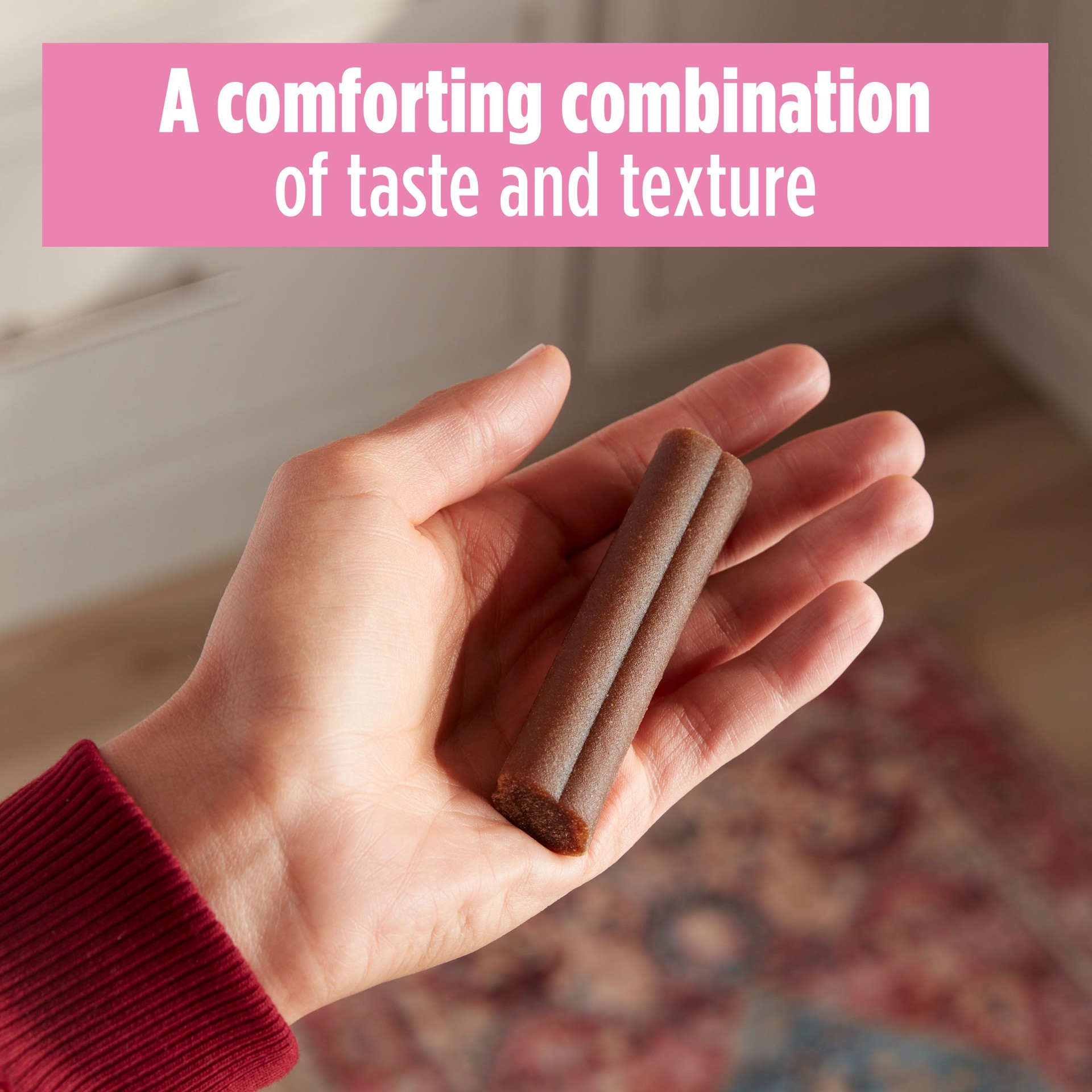 slide 5 of 9, Milk-Bone Mini Comfort Chews, Dog Chews with Unique Chewy Texture and Real Beef, 22.2 Oz. Bag of 18 Chews, 18 ct